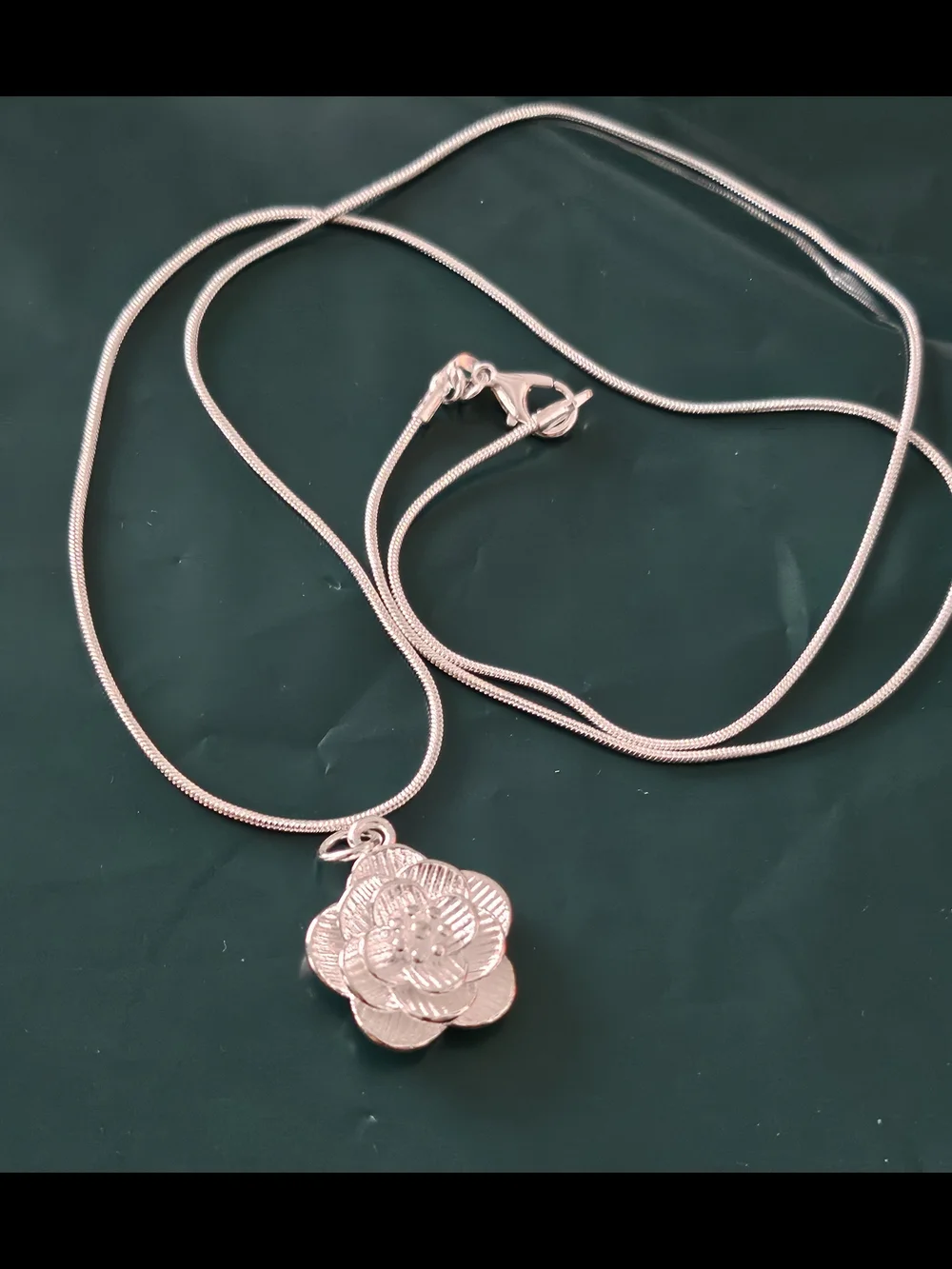 Sterling Silver Floral Pendant Necklace - Silver